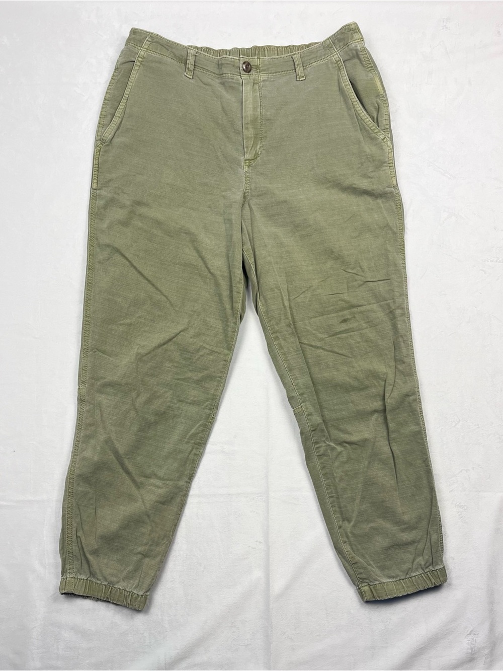 GAP Green Cotton Blend Relaxed Casual Tapered Fit Jogger Pants Size 12